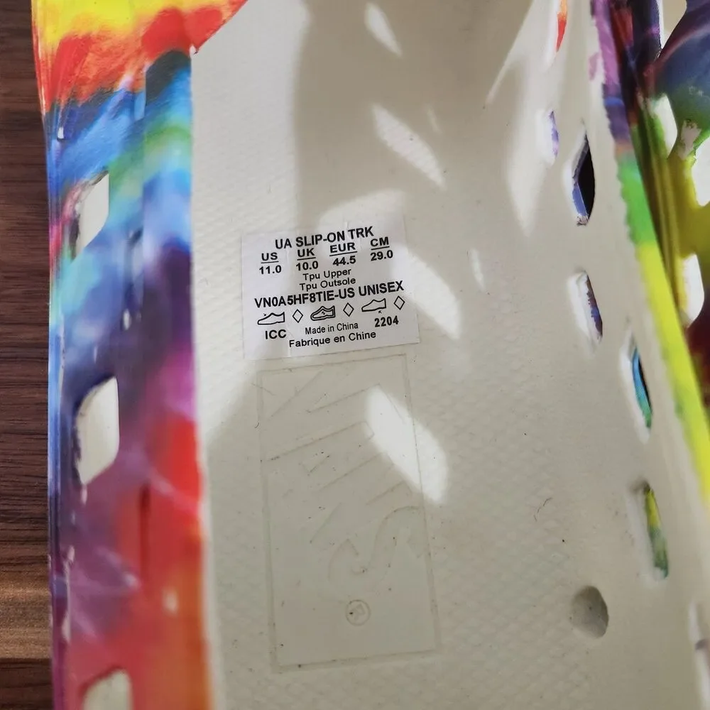 Vans Shoes Mens 11 Multicolor UA Slip-On TRK Tie-Dye Colorful Hippie VN0A5HF8TIE